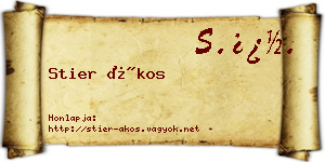 Stier Ákos névjegykártya